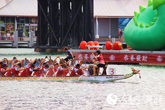 澳大利亞民眾賽龍舟歡度中國農歷新年（攝影 盛楚宜）